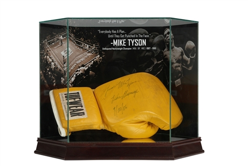 1986 Mike Tyson Training Used/Signed TUF-WEAR Boxing Glove used in Training for Trevor Berbick fight to become the Youngest Heavyweight Champion in History!! (Mears/JSA)